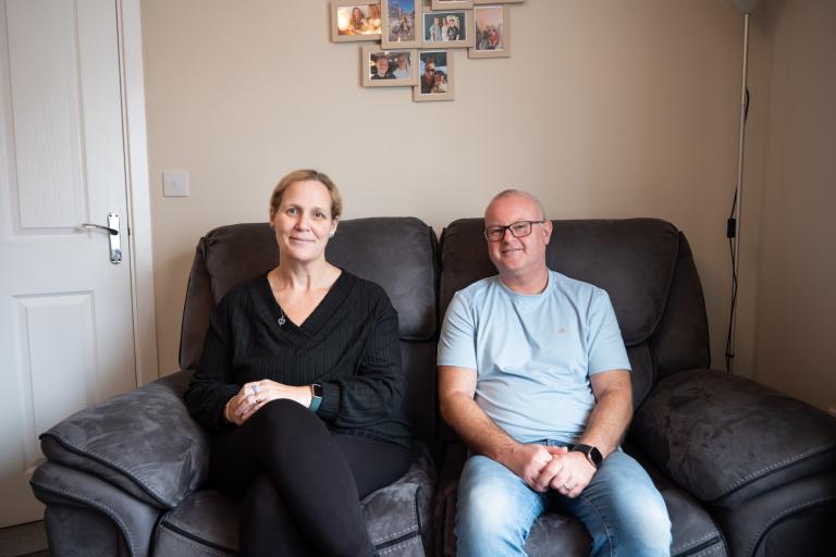 Foster carers Stacy & Michael at home