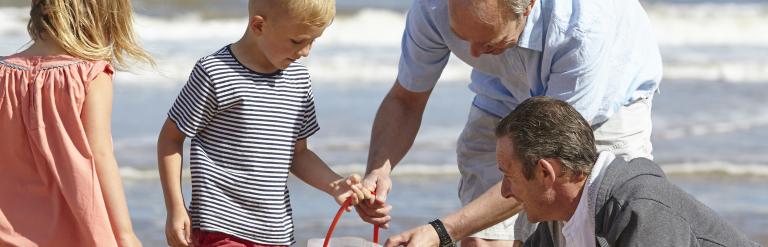 Family at beach