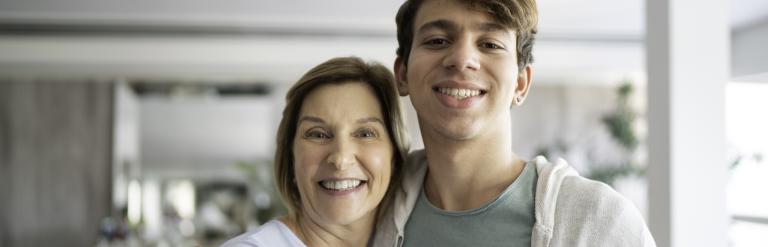 Carer with refugee teen